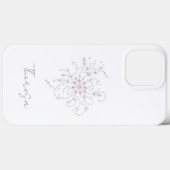 Elegant White Glitter Phone Case with Custom Name  (Achterkant (horizontaal))
