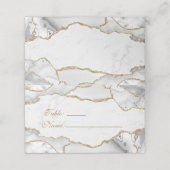 Elegant White & Gold Agate Birthday Dinner (Buitenkant ongevouwen)