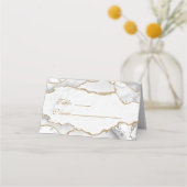 Elegant White & Gold Agate Birthday Dinner (Voorkant)