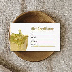 Élégant White Gold Beauty Certificat cadeau de bea