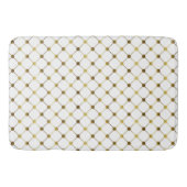 Elegant White & Gold Dot Grid Badmat (Voorkant)