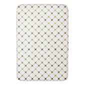 Elegant White & Gold Dot Grid Badmat (Voorkant Verticaal)