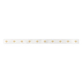 Elegant White & Gold Fleur De Lis Ribbon Lint (Voorkant)