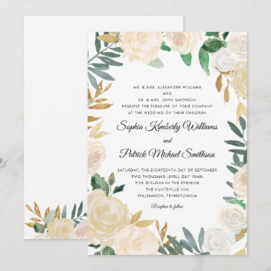 Elegant White Gold Floral   Alle ouders die Kaart