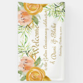 Elegant White Gold Floral Welcome Banner (Verticaal)