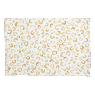 Elegant White Gold Glitter Leopard Animal Print Kussensloop