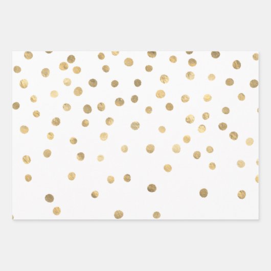 Elegant White & Gold Kerstfeestdag Inpakpapier Vel (Voorkant)