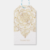 Elegant White Gold Mandala Floral  Cadeaulabel (Voorkant)