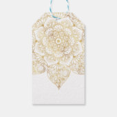 Elegant White Gold Mandala Floral  Cadeaulabel (Achterkant)