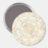 Elegant White Gold Mandala Floral  Magneet (Voorkant / Achterkant)