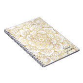 Elegant White Gold Mandala Floral Notitieboek (Rechterzijde)