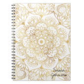 Elegant White Gold Mandala Floral Notitieboek (Voorkant)