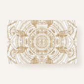 Elegant White & Gold Mandala Handtekening Ontwerp Badge (Achterkant)