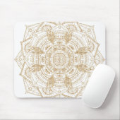 Elegant White & Gold Mandala Handtekening Ontwerp Muismat (Met muis)