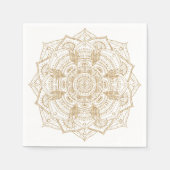 Elegant White & Gold Mandala Handtekening Ontwerp Servet (Voorkant)
