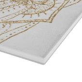 Elegant White & Gold Mandala Handtekening Ontwerp Snijplank (Hoek)