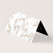Elegant White Gold Marble Name - Visitekaartje (Achterkant)
