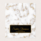 Elegant White Gold Marble Name - Visitekaartje (Buitenkant ongevouwen)