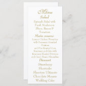 Elegant White & Gold Menu card (Devant / Derrière)