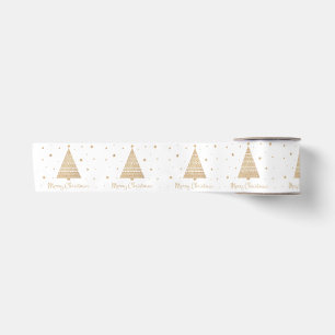 Elegant White Gold Merry-kerstboomsterren Lint