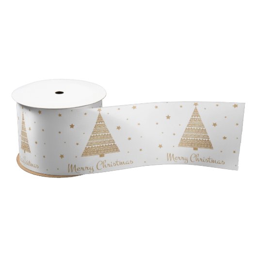 Elegant White Gold Merry-kerstboomsterren Lint (Spoel)