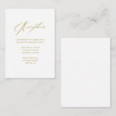 Elegant White Gold Modern Script Weddenschap Informatiekaartje (Voorkant / Achterkant)
