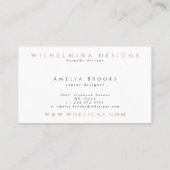 Elegant White Gold Monogram Luxurous Typografie Visitekaartje (Achterkant)