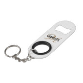 Elegant white gold monogram name mini flessenopener (Voorkant Gekanteld)