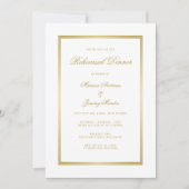 Elegant White Gold Monogram Rehearsal Dinner Kaart (Voorkant)