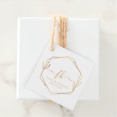 Elegant White Gold Monogrammed Bedankt Weddenschap Bedankjes Labels (In situ)