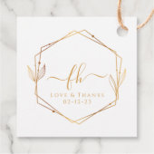 Elegant White Gold Monogrammed Bedankt Weddenschap Bedankjes Labels (Achterkant)