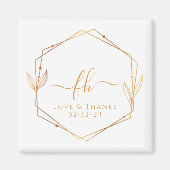 Elegant White Gold Monogrammed Bedankt Weddenschap Magneet (Voorkant)