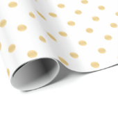Elegant White & Gold Polka Dots Pattern Cadeaupapier (Rol Hoek)
