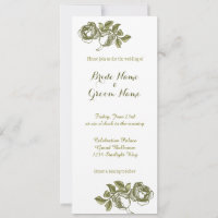 Elegant White Gold Rozen Custom Wedding Invitation