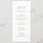 Elegant White Gold Simple Wedding Menu (Voorkant)