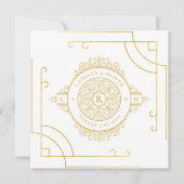 Elegant White Gold  Square WEDDING Classic Kaart (Voorkant)