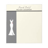 Elegant White Gown on Grey - Stijlvol Eenvoudig de Notitieblok (Voorkant)