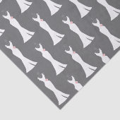 Elegant White Gown on Grey - Stijlvol patroon Tissuepapier (Detail)