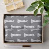 Elegant White Gown on Grey - Stijlvol patroon Tissuepapier (Geschenk)