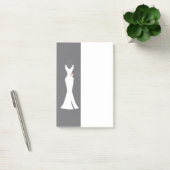 Elegant White Gown on Grey - Stylish Simple Desiin Post-it® Notes (Kantoor)