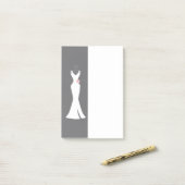 Elegant White Gown on Grey - Stylish Simple Desiin Post-it® Notes (Op bureau)