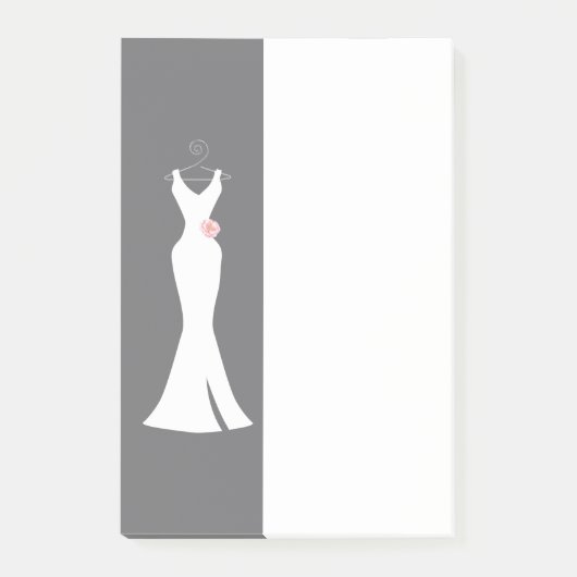 Elegant White Gown on Grey - Stylish Simple Desiin Post-it® Notes (Voorkant)