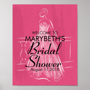 Elegant White Gown Vrijgezellenfeest Sign Poster