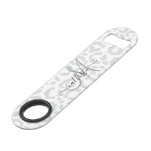 Elegant White Gray Leopard Cheetah Animal Print (Devant angulaire)