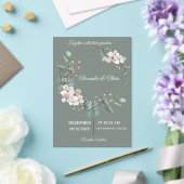 Elegant White & Green Acrylic Wedding Invitation (Insitu (Mariage))