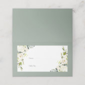 Elegant White Grey Green Floral Reception (Buitenkant ongevouwen)