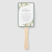 Elegant White Grey Green Floral Waterverf Programm Handwaaier (Voorkant)