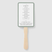 Elegant White Grey Green Floral Waterverf Programm Handwaaier (Achterkant)