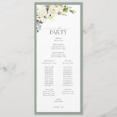 Elegant White Grey Green Floral Waterverf Programma (Achterkant)
