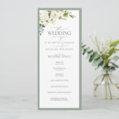 Elegant White Grey Green Floral Waterverf Programma (Staand voorkant)